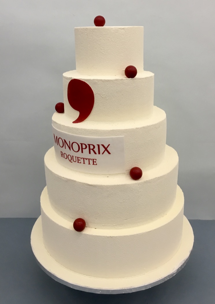 gâteau personnalisé d'évènement d'entreprise Monoprix